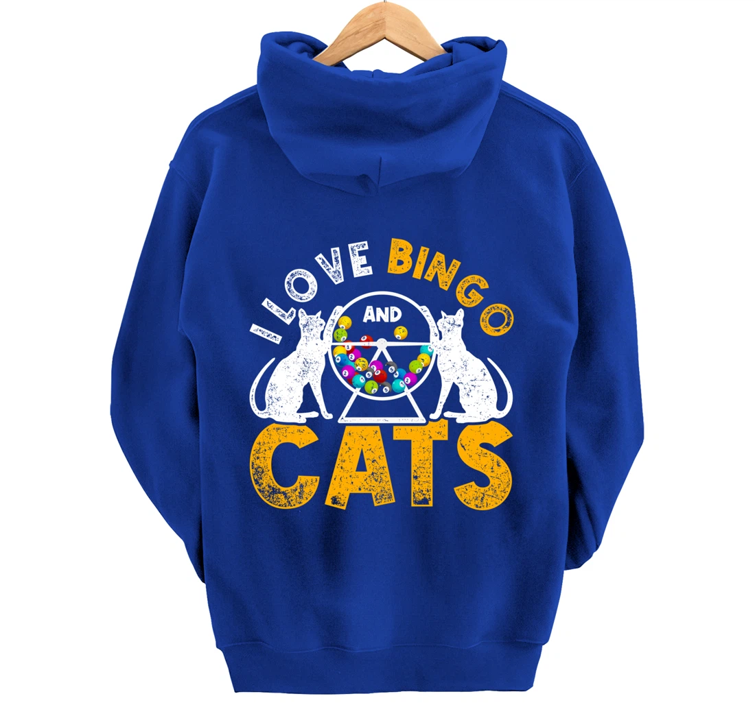 Bingo Winner Gambler Bingo Caller Cat Animal Gift Bingo Pullover Hoodie