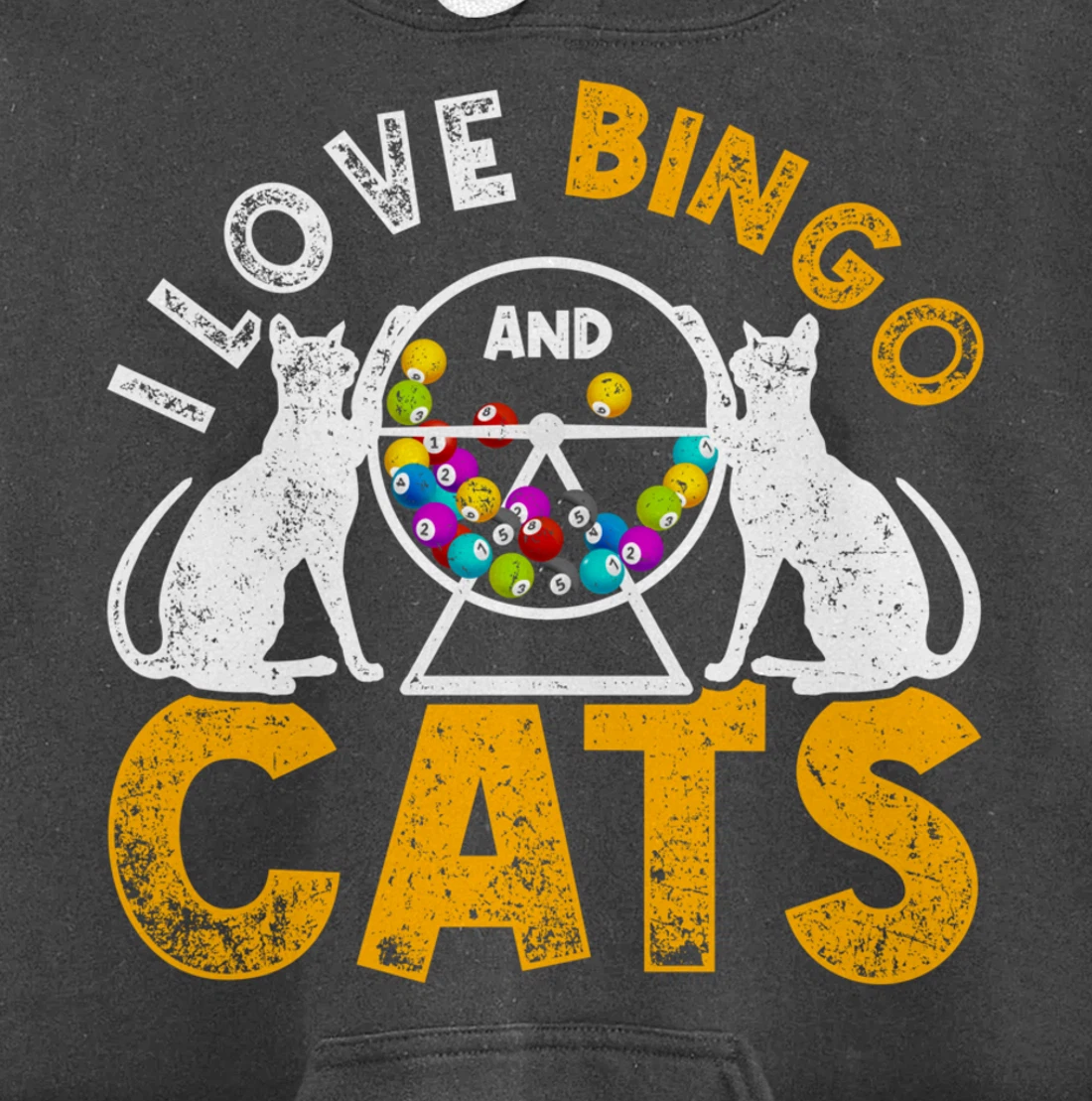 Bingo Winner Gambler Bingo Caller Cat Animal Gift Bingo Pullover Hoodie