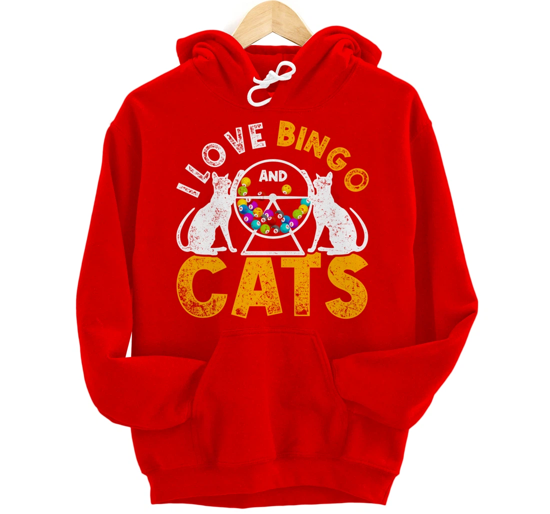 Bingo Winner Gambler Bingo Caller Cat Animal Gift Bingo Pullover Hoodie