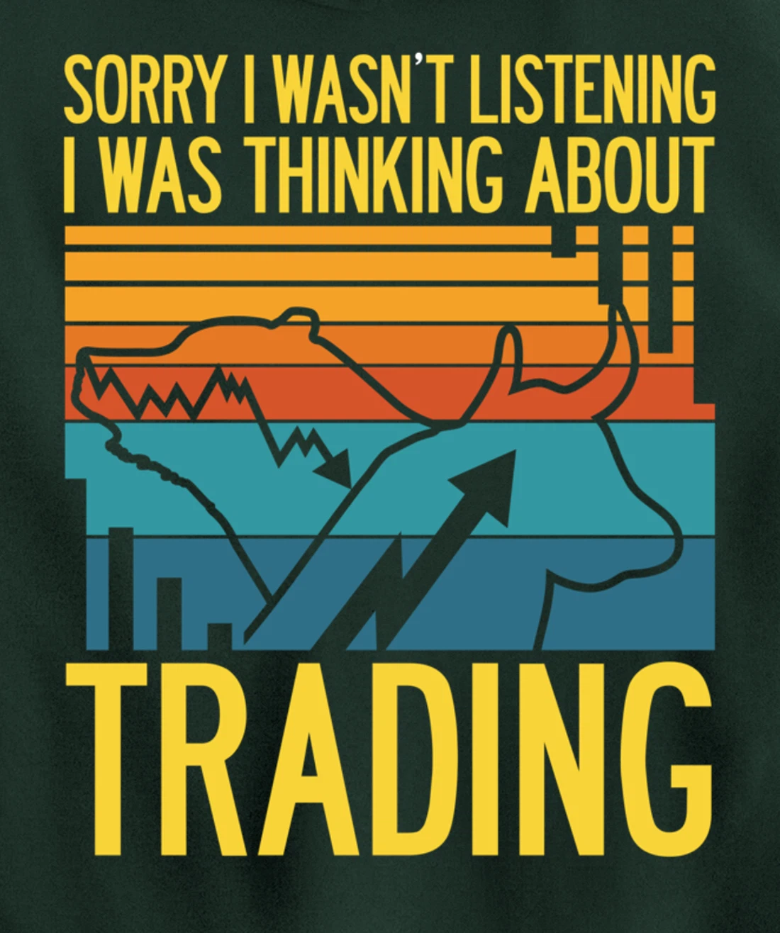 Stock Market Trading Monday Trader Invest Bullish Bull Retro Pullover Hoodie