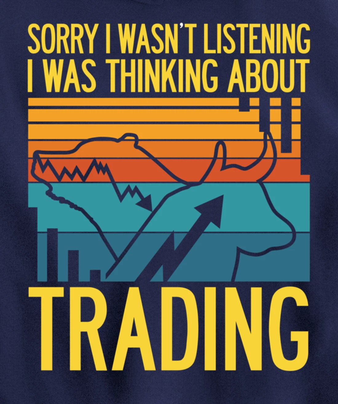 Stock Market Trading Monday Trader Invest Bullish Bull Retro Pullover Hoodie