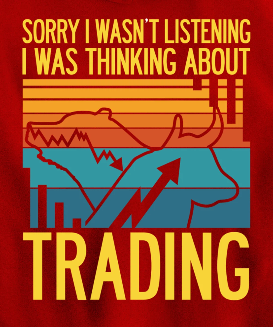 Stock Market Trading Monday Trader Invest Bullish Bull Retro Pullover Hoodie