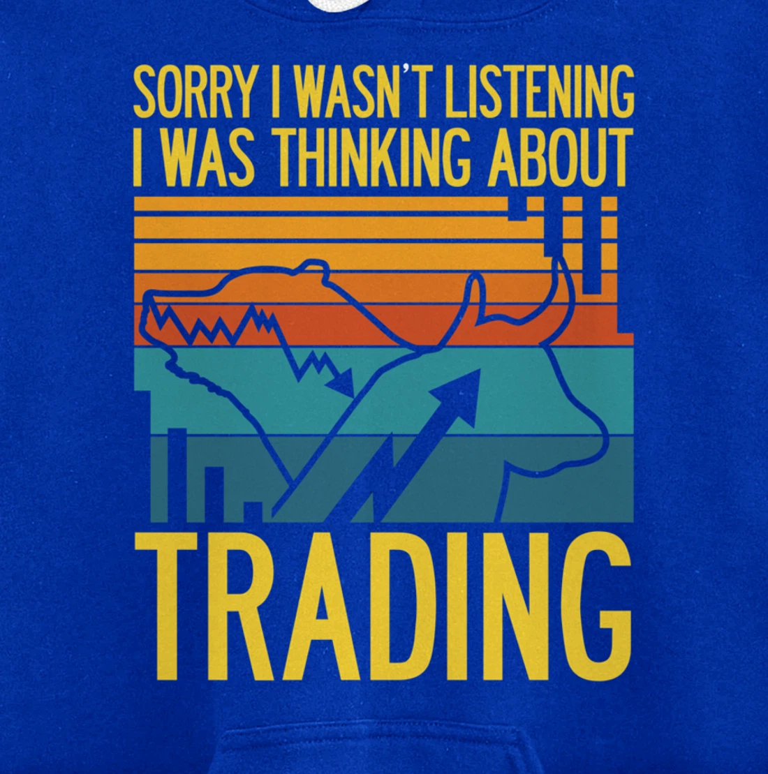 Stock Market Trading Monday Trader Invest Bullish Bull Retro Pullover Hoodie