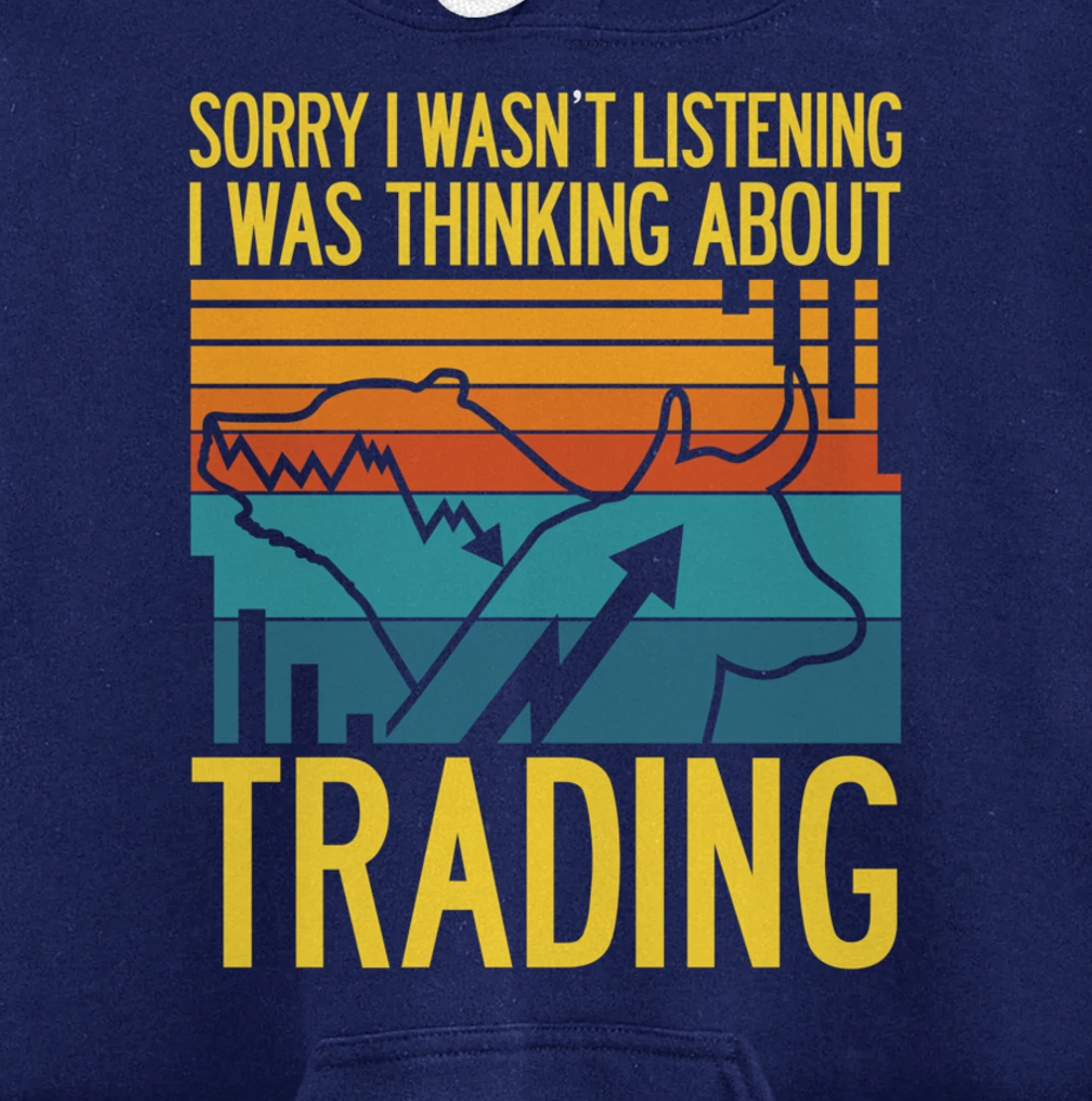 Stock Market Trading Monday Trader Invest Bullish Bull Retro Pullover Hoodie