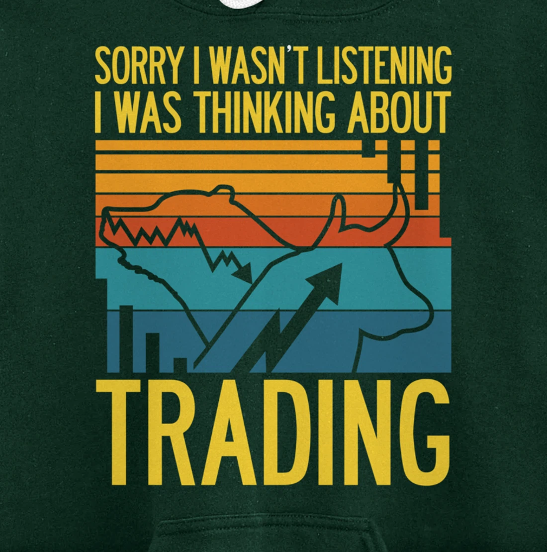 Stock Market Trading Monday Trader Invest Bullish Bull Retro Pullover Hoodie