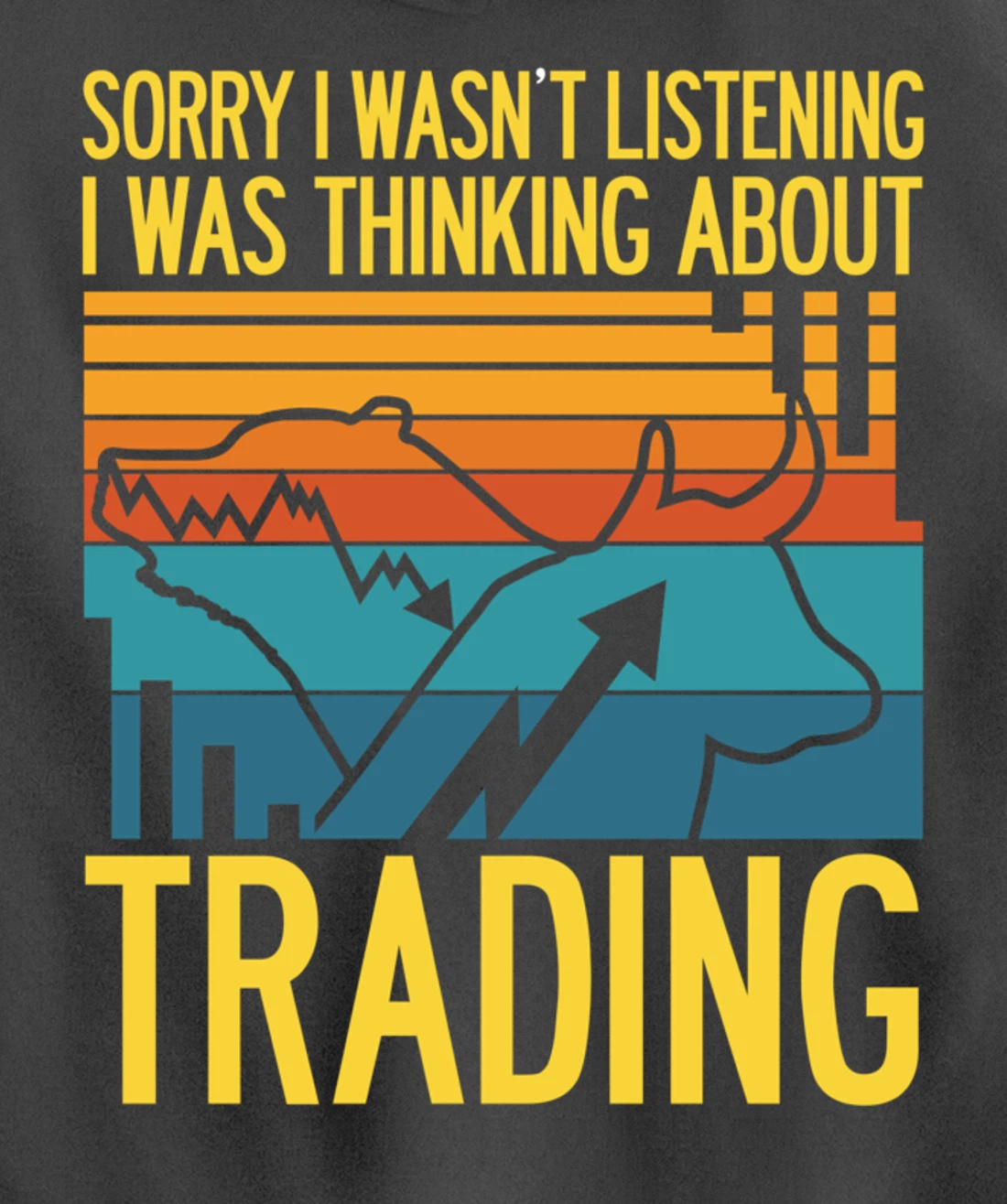 Stock Market Trading Monday Trader Invest Bullish Bull Retro Pullover Hoodie