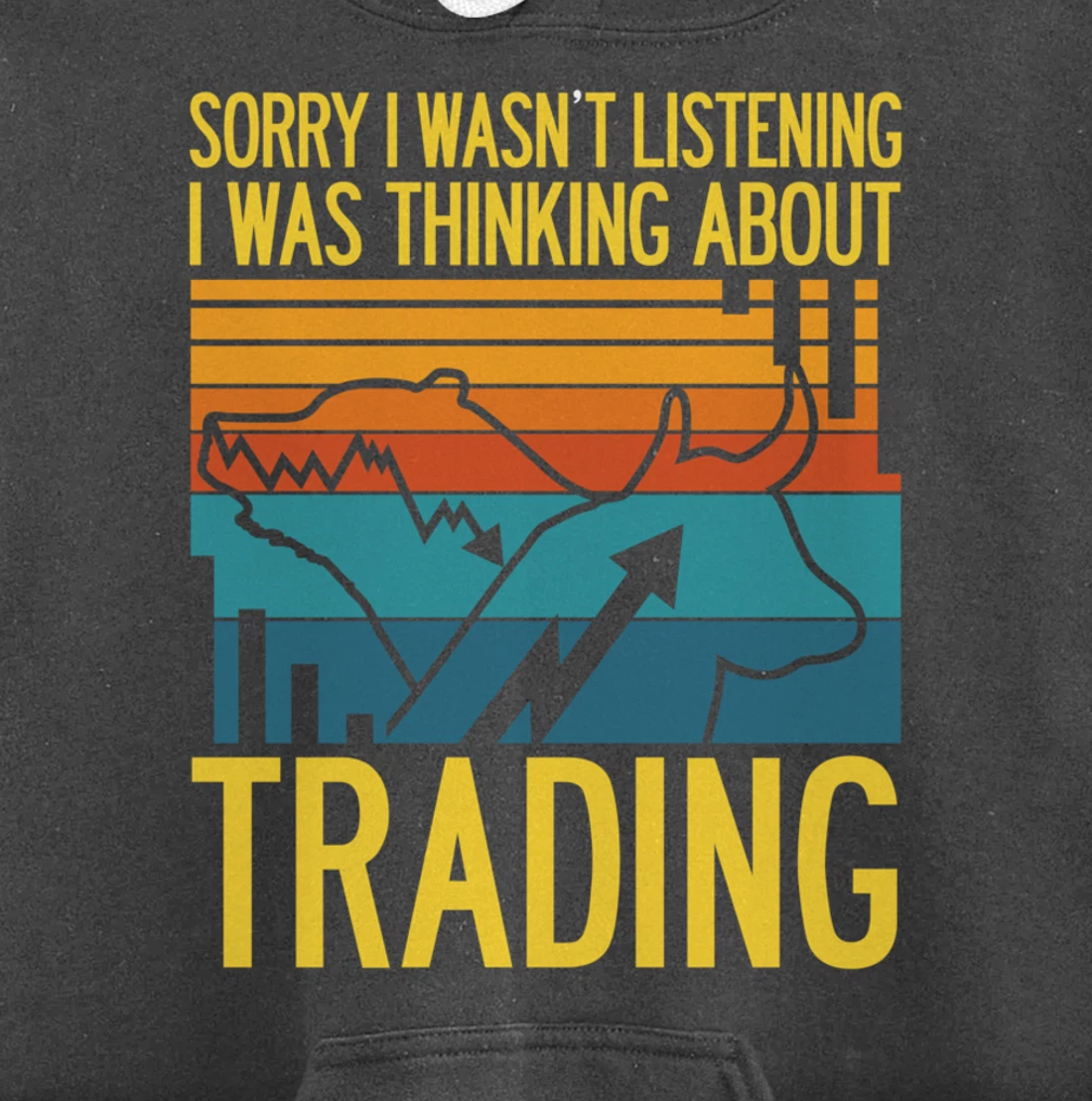 Stock Market Trading Monday Trader Invest Bullish Bull Retro Pullover Hoodie
