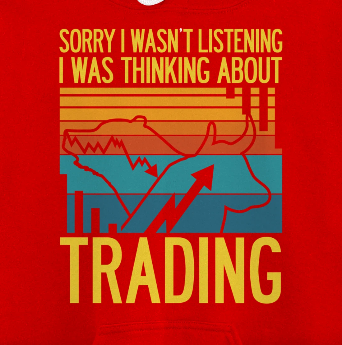 Stock Market Trading Monday Trader Invest Bullish Bull Retro Pullover Hoodie