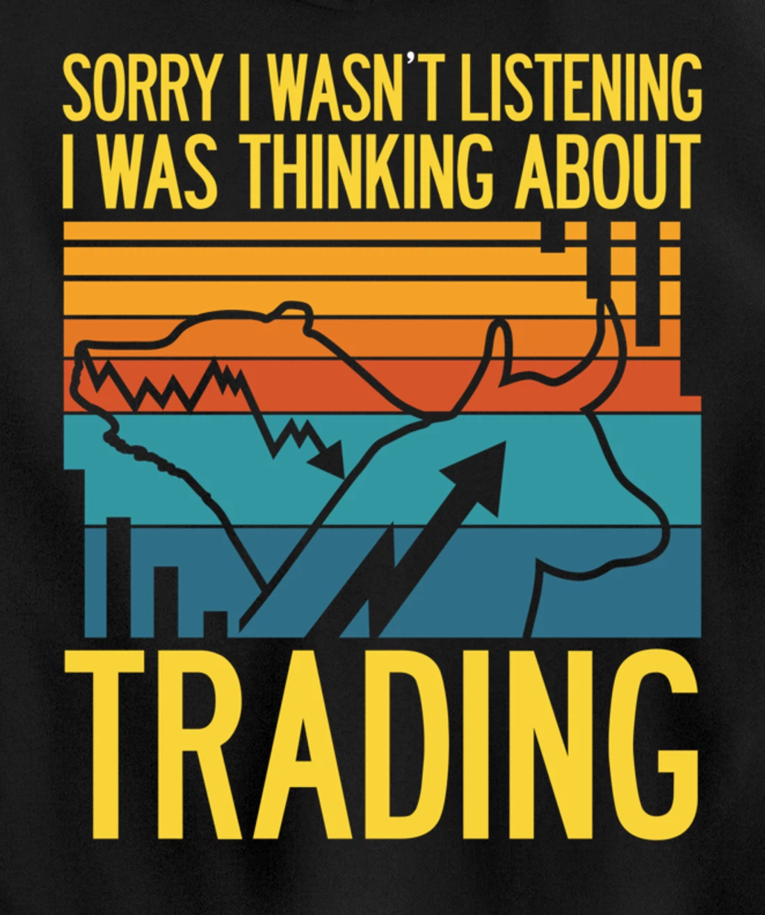 Stock Market Trading Monday Trader Invest Bullish Bull Retro Pullover Hoodie