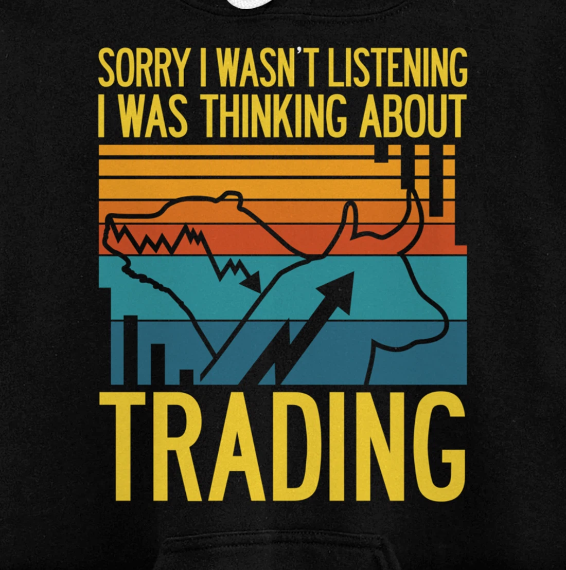 Stock Market Trading Monday Trader Invest Bullish Bull Retro Pullover Hoodie