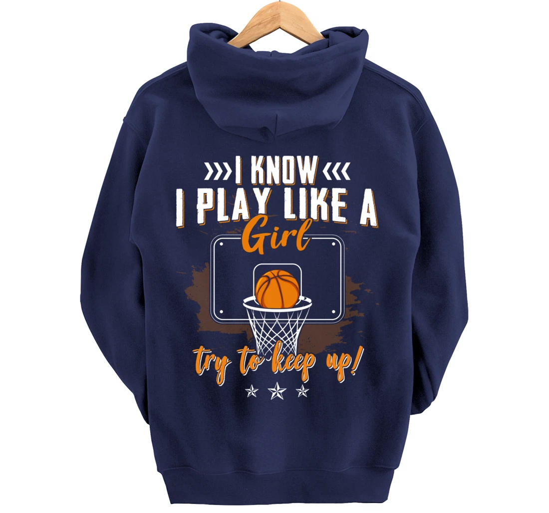 Basketball Women Girls Basketball Player Basketball Fan Pullover Hoodie