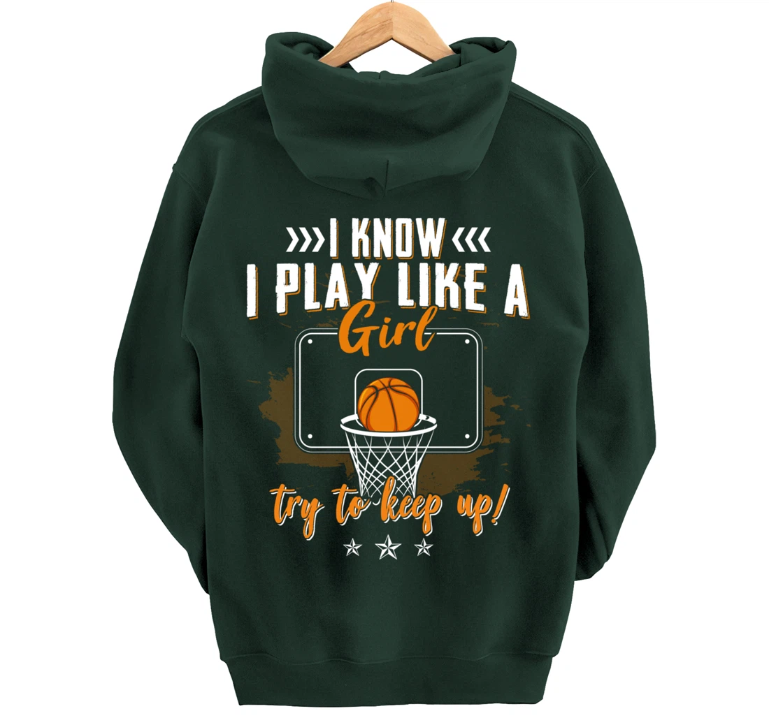Basketball Women Girls Basketball Player Basketball Fan Pullover Hoodie