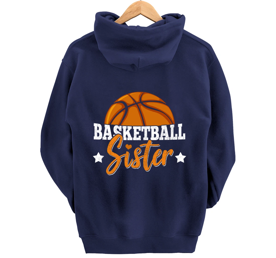 Basketball Sister Girls Basketball Player Basketball Fan Pullover Hoodie