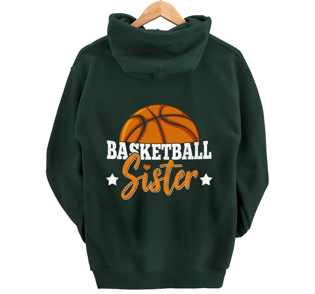 Basketball Sister Girls Basketball Player Basketball Fan Pullover Hoodie