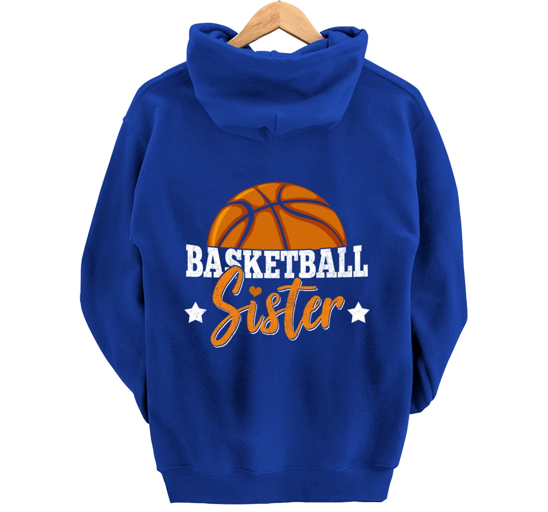 Basketball Sister Girls Basketball Player Basketball Fan Pullover Hoodie