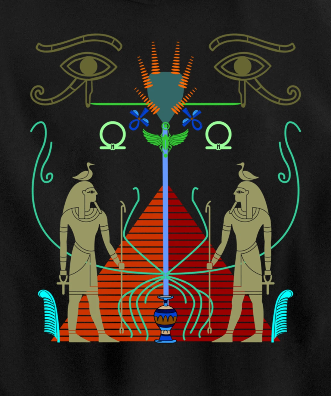 Symbolic Sacred Ancient Egypt Mythology Egyptian Modern Art Pullover Hoodie