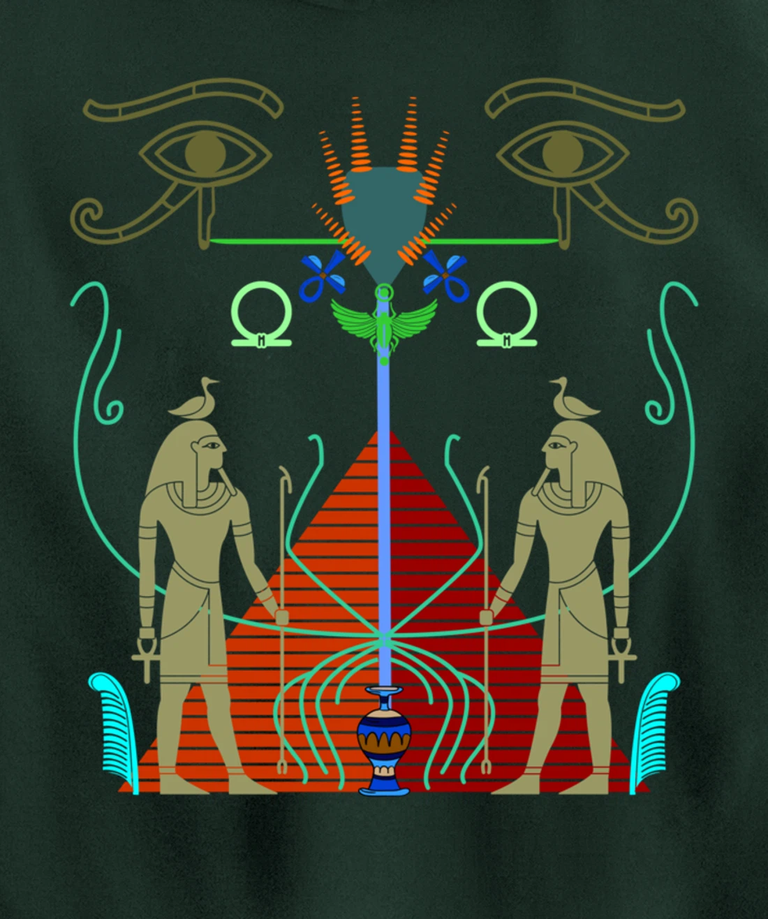 Symbolic Sacred Ancient Egypt Mythology Egyptian Modern Art Pullover Hoodie