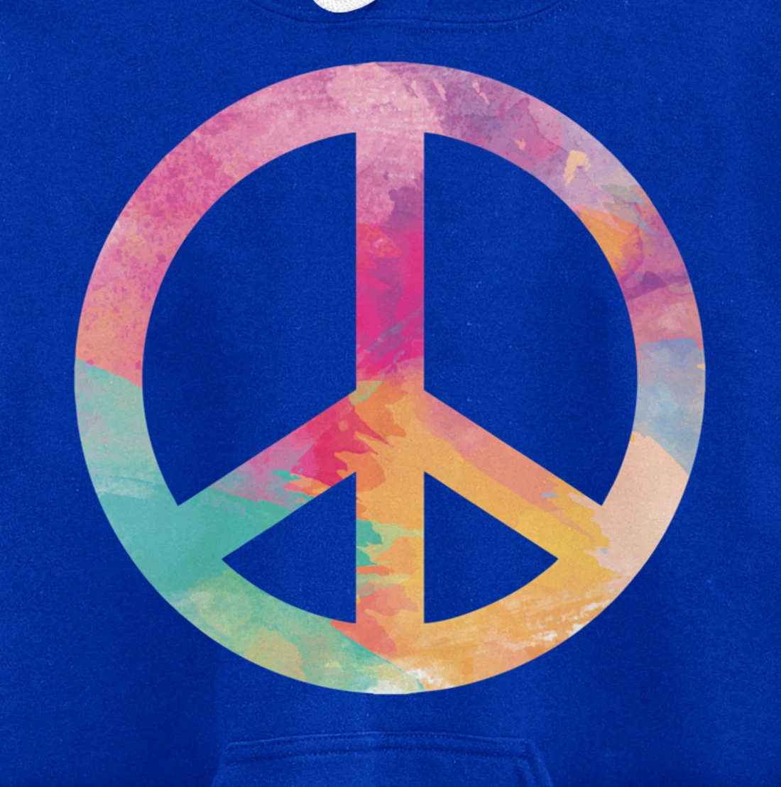 Cool Colorful Iconic Symbol Peace Sign Tie Dye Hippies Pullover Hoodie