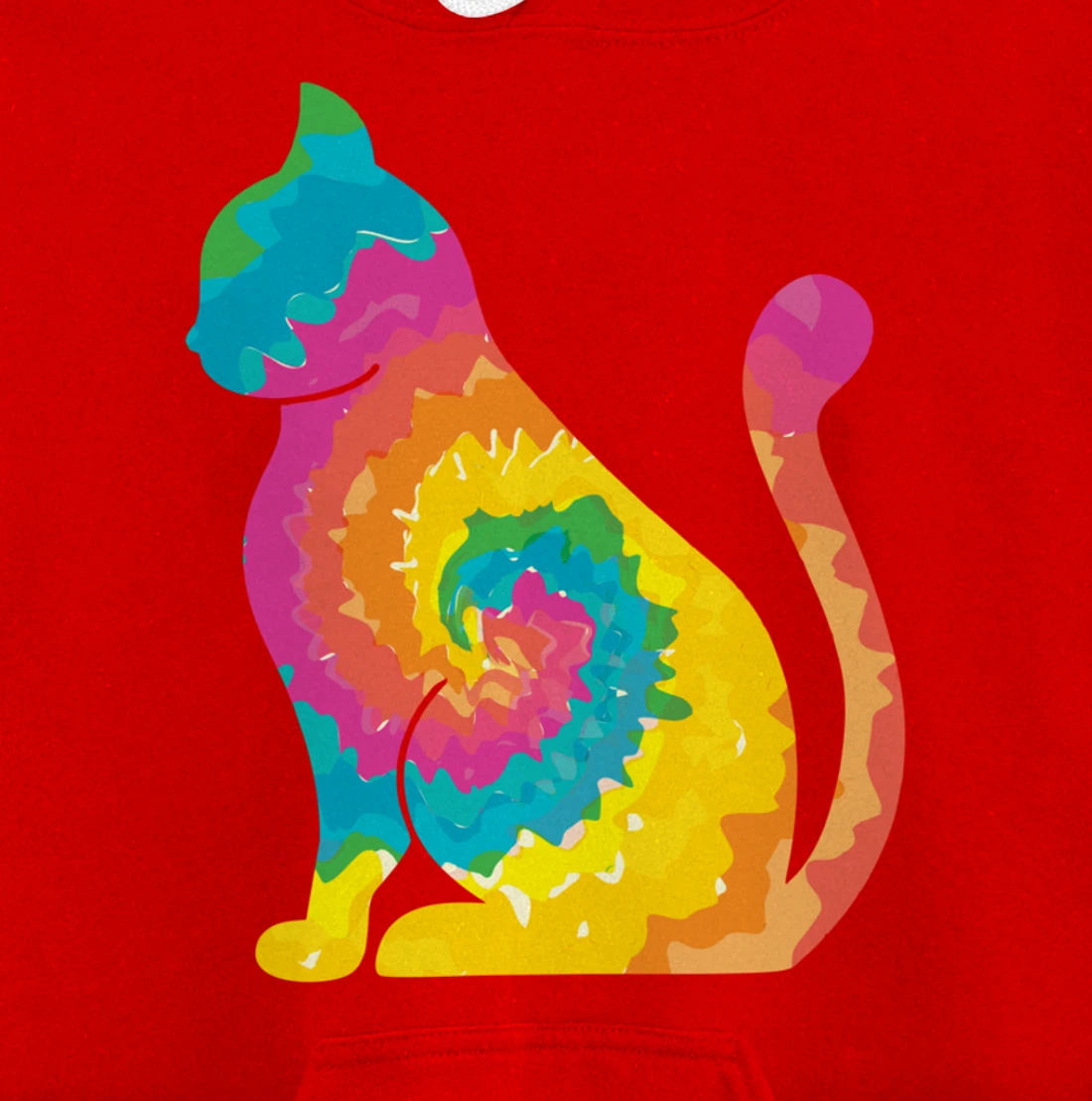 Funny Cat Tie Dye Rainbow Hippie Costume Hippy Themed Pullover Hoodie