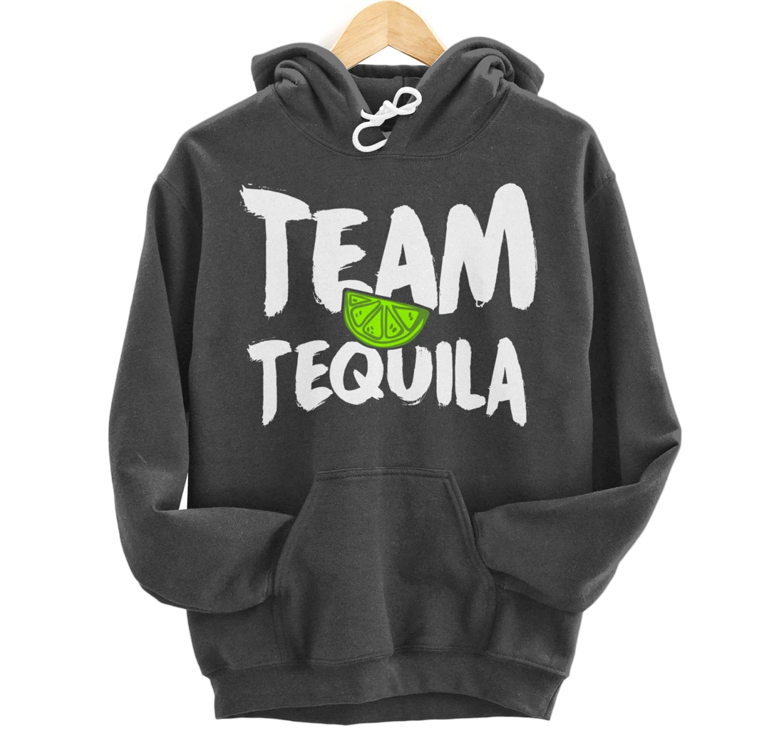 Funny Team Tequila With Green Lime Salt Group Costume Pullover Hoodie