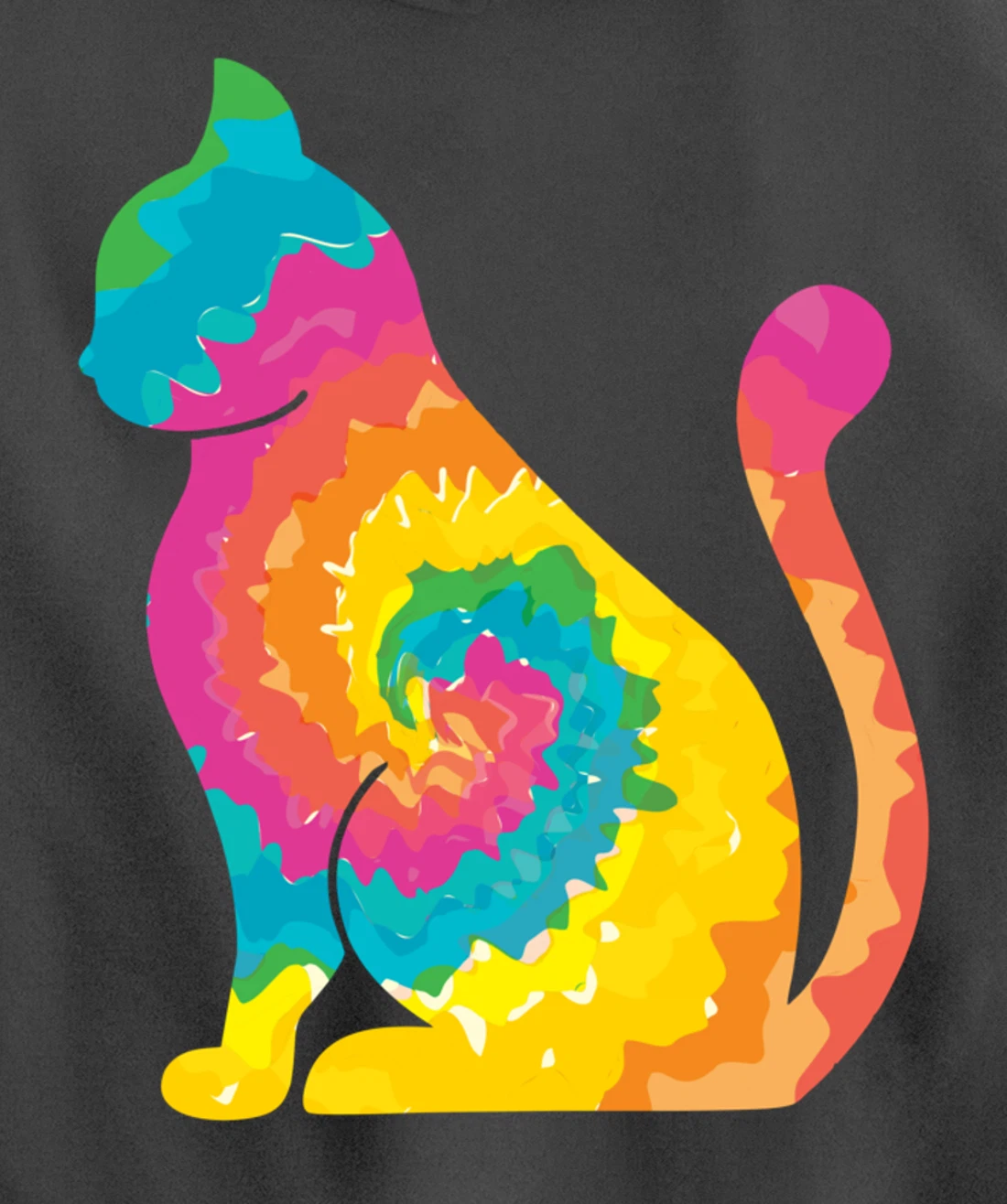Funny Cat Tie Dye Rainbow Hippie Costume Hippy Themed Pullover Hoodie