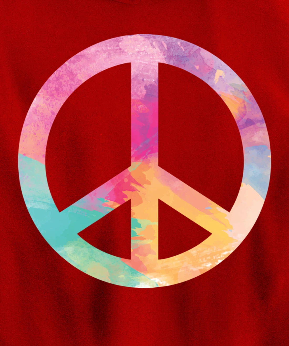 Cool Colorful Iconic Symbol Peace Sign Tie Dye Hippies Pullover Hoodie