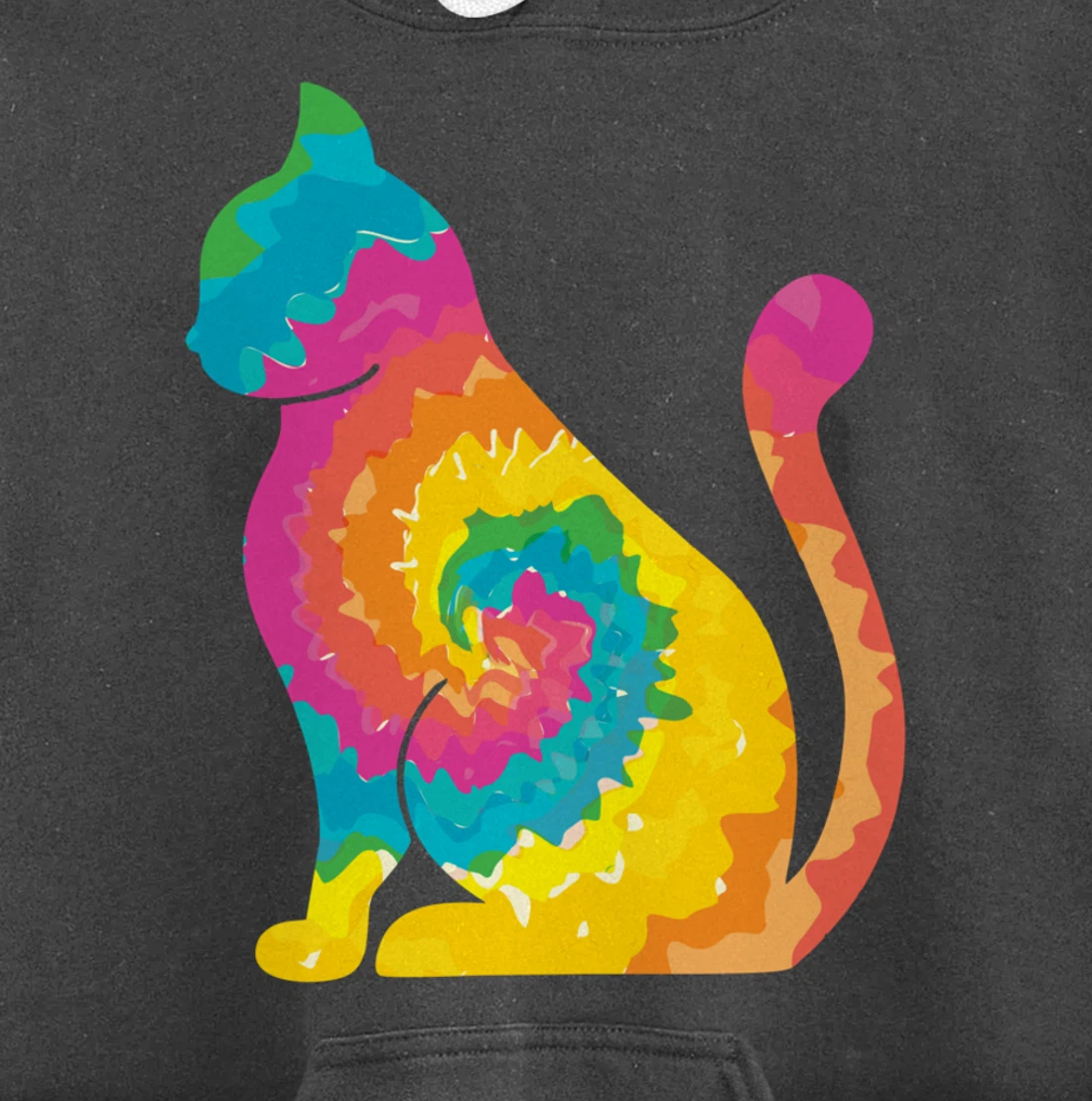 Funny Cat Tie Dye Rainbow Hippie Costume Hippy Themed Pullover Hoodie