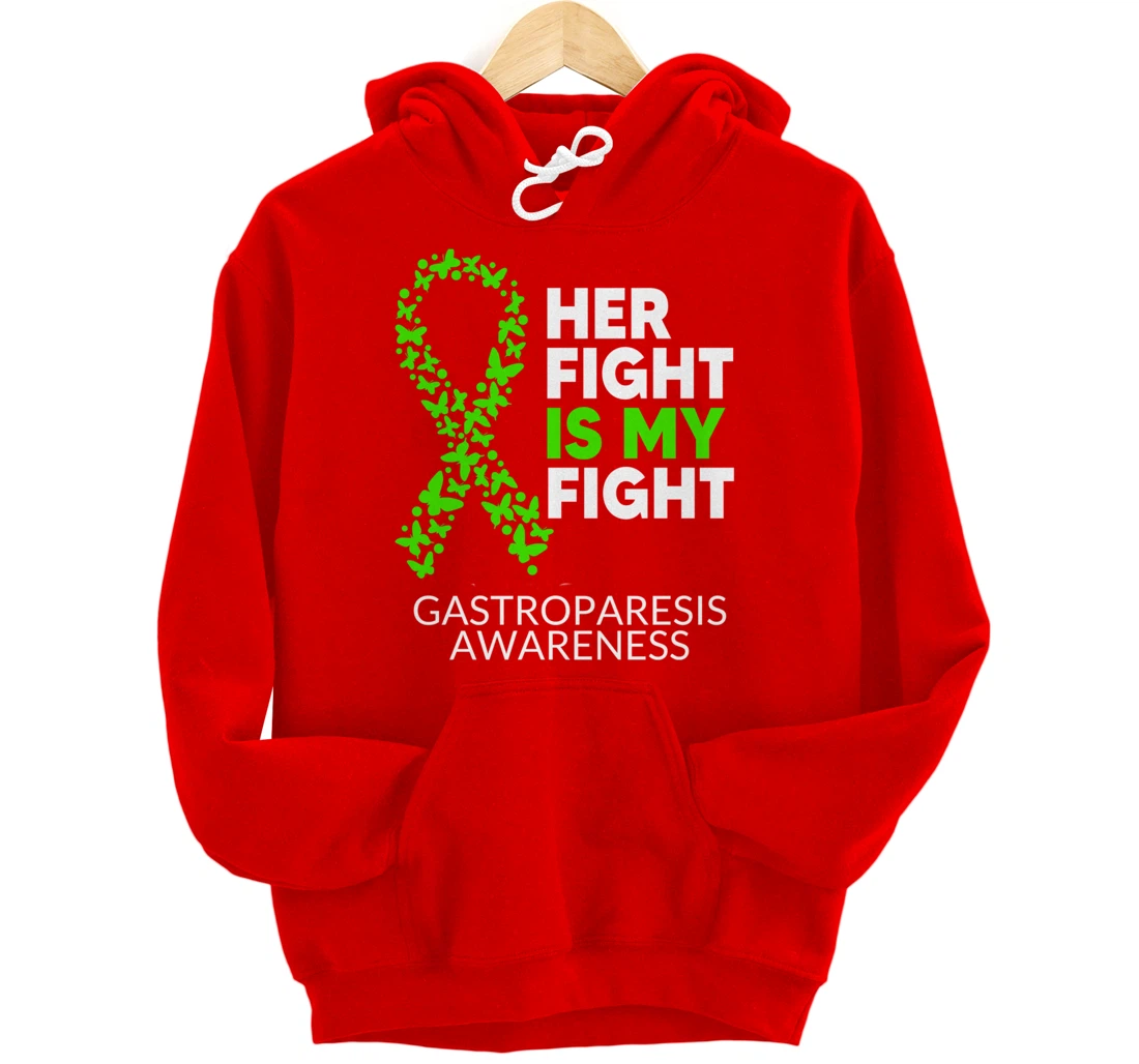 Gastroparesis Awareness Her Fight is my Fight Green Ribbon Pullover Hoodie