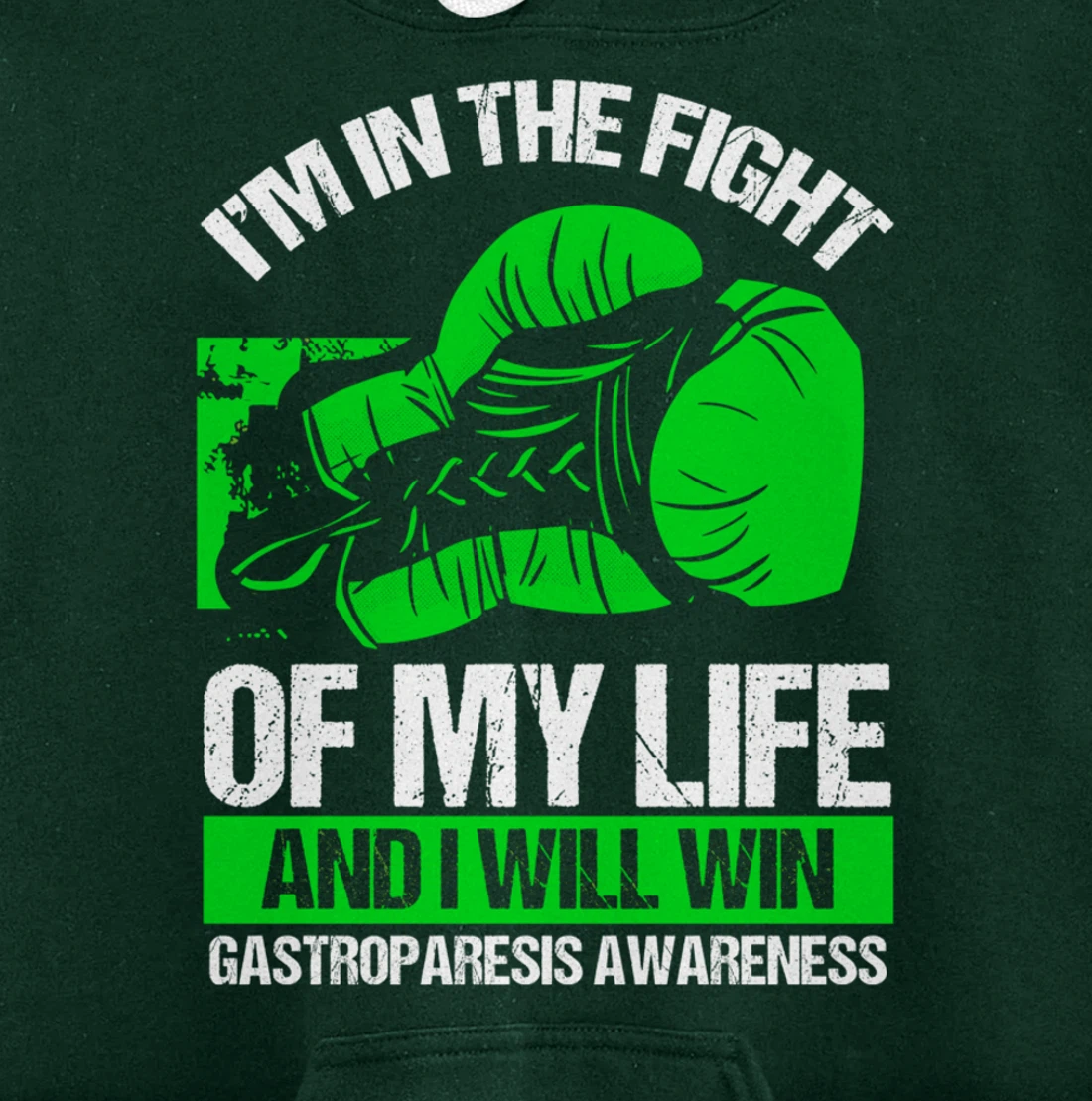 Gastroparesis Awareness Winner Survivor Green Ribbon Pullover Hoodie