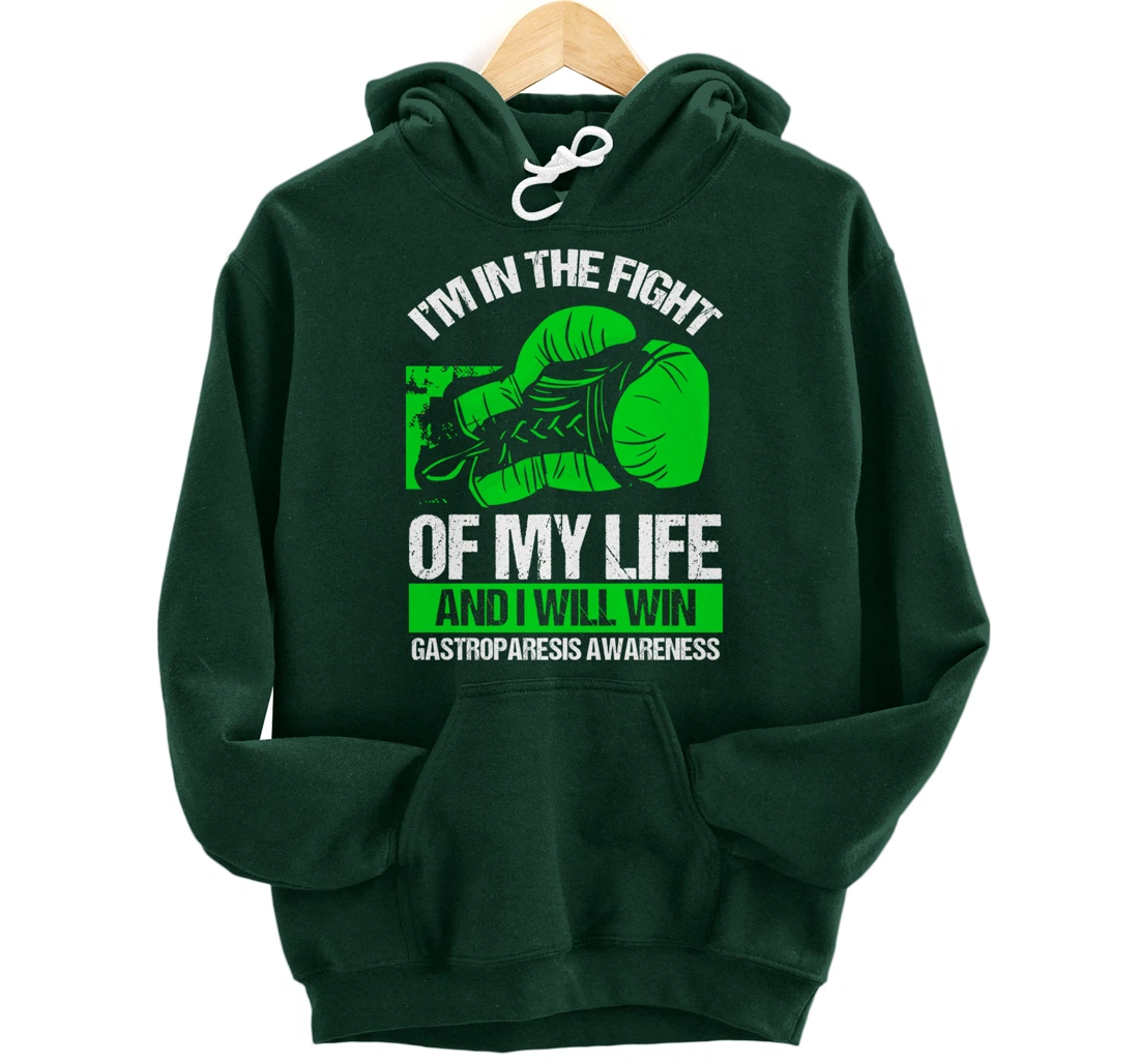 Gastroparesis Awareness Winner Survivor Green Ribbon Pullover Hoodie