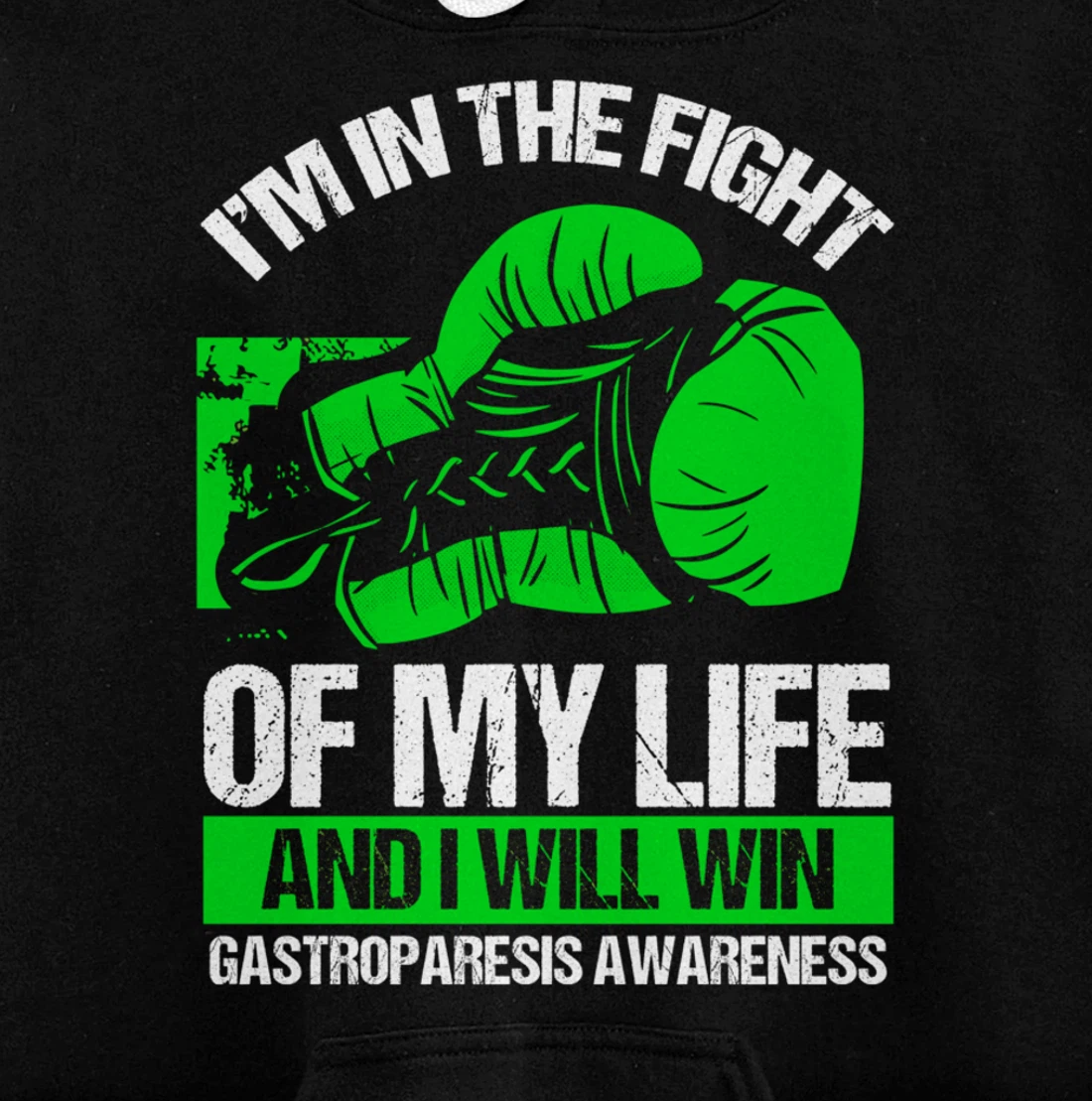 Gastroparesis Awareness Winner Survivor Green Ribbon Pullover Hoodie