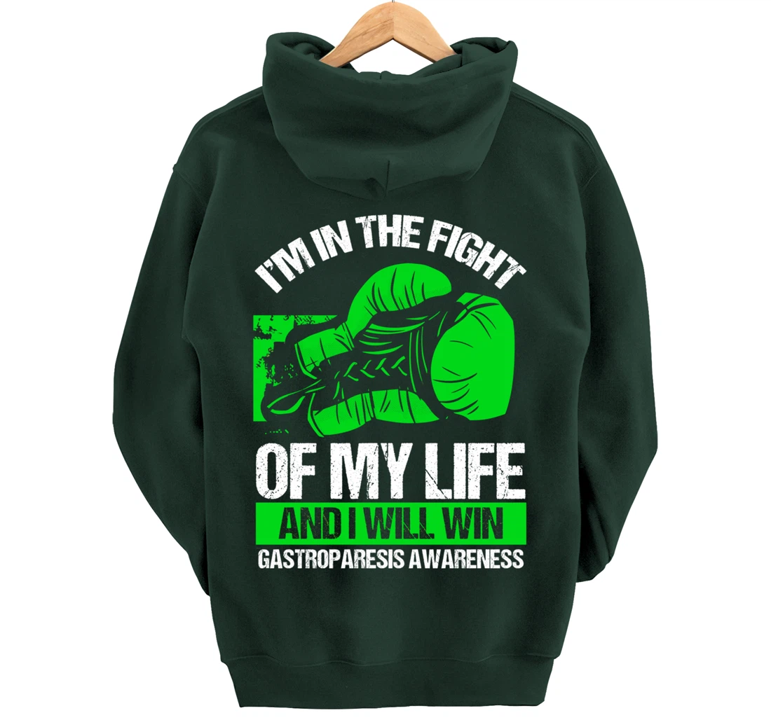 Gastroparesis Awareness Winner Survivor Green Ribbon Pullover Hoodie