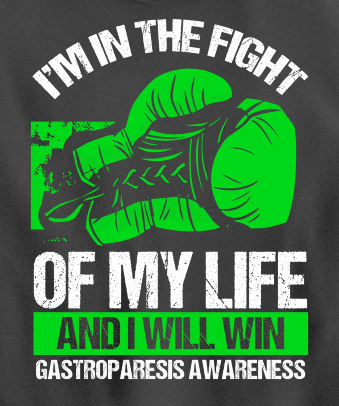 Gastroparesis Awareness Winner Survivor Green Ribbon Pullover Hoodie