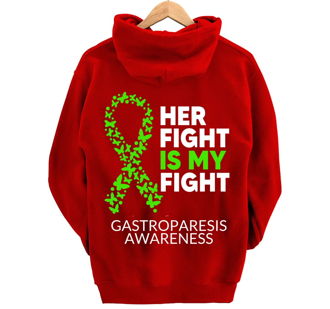 Gastroparesis Awareness Her Fight is my Fight Green Ribbon Pullover Hoodie