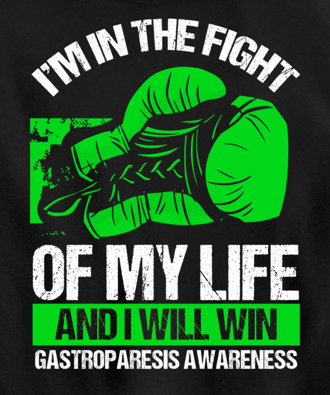 Gastroparesis Awareness Winner Survivor Green Ribbon Pullover Hoodie