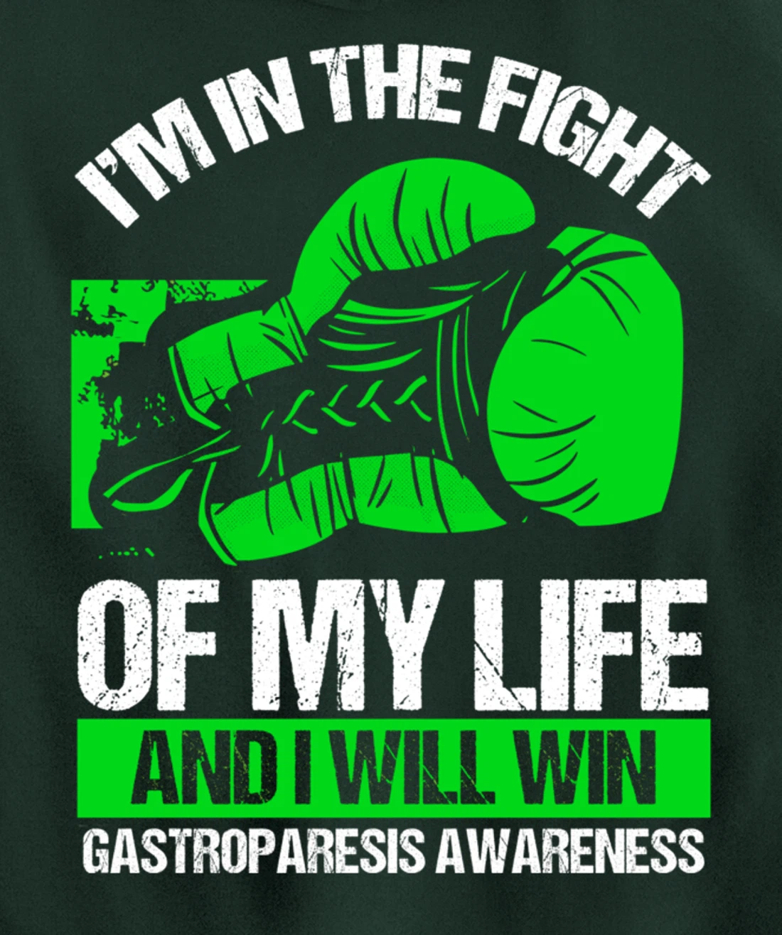 Gastroparesis Awareness Winner Survivor Green Ribbon Pullover Hoodie