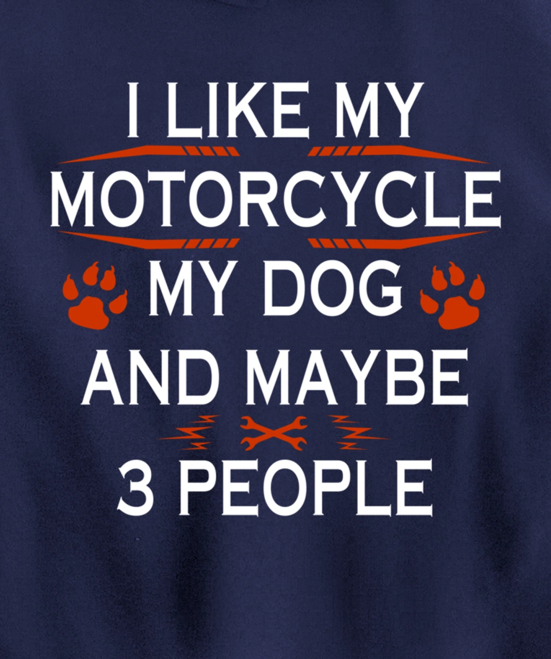 Funny Biker I Like My Motorcycle Dog And Maybe 3 People Pullover Hoodie