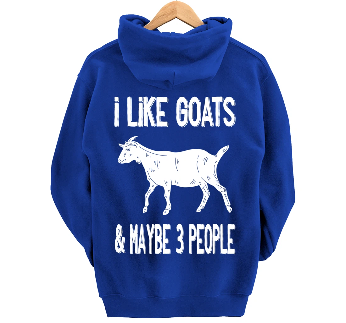 Funny Farm Introvert - I Like Goats & Maybe 3 People Pullover Hoodie