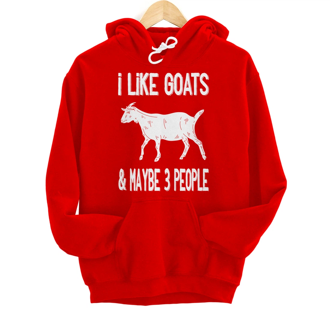 Funny Farm Introvert - I Like Goats & Maybe 3 People Pullover Hoodie