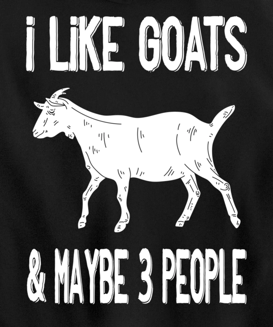 Funny Farm Introvert - I Like Goats & Maybe 3 People Pullover Hoodie