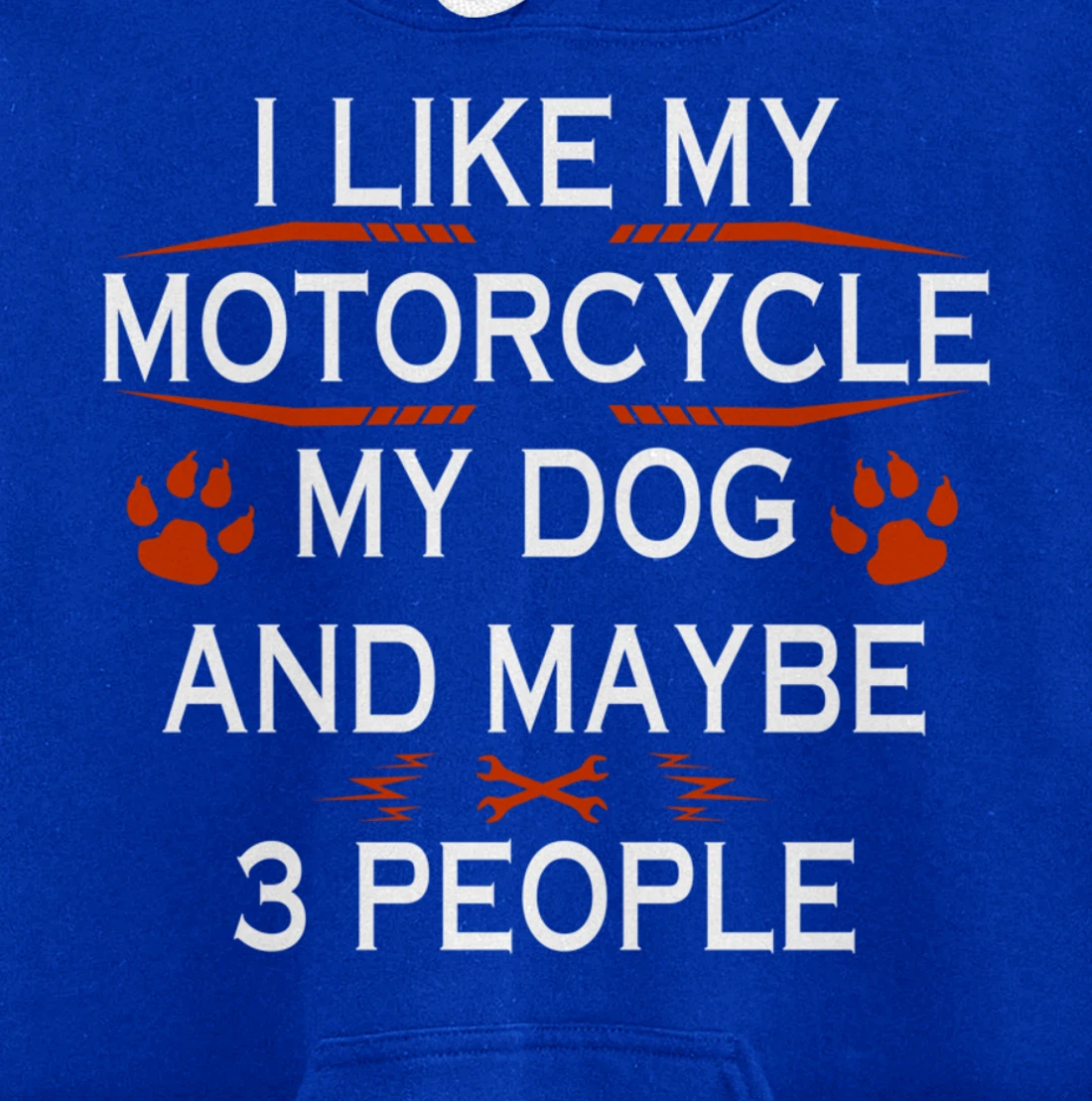 Funny Biker I Like My Motorcycle Dog And Maybe 3 People Pullover Hoodie
