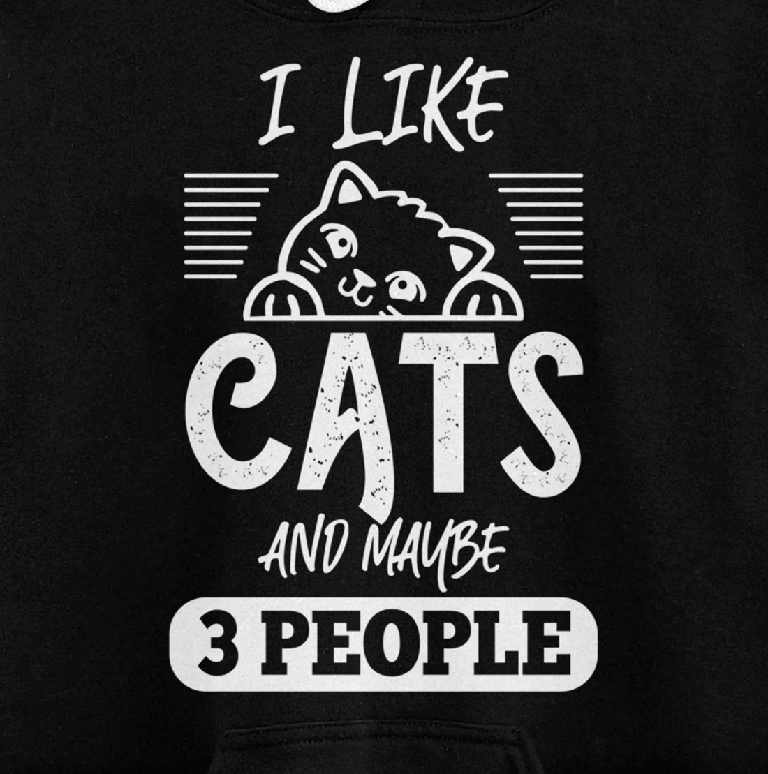 I Like Cats And Maybe 3 People Funny Cats Kittens Themed Pullover Hoodie