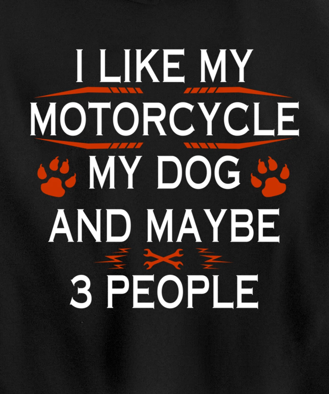 Funny Biker I Like My Motorcycle Dog And Maybe 3 People Pullover Hoodie