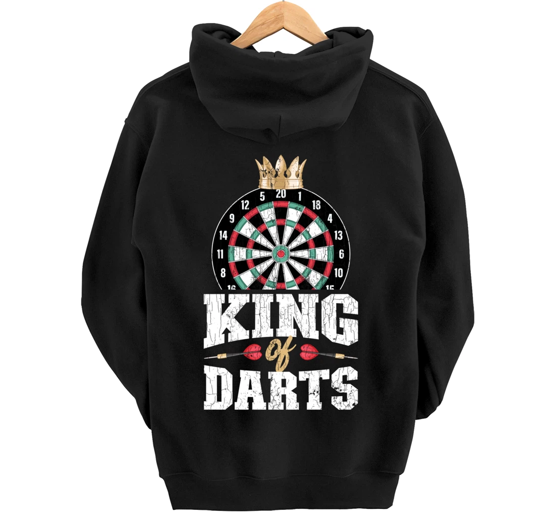 King Of Darts Funny Dart Player Graphic Pullover Hoodie