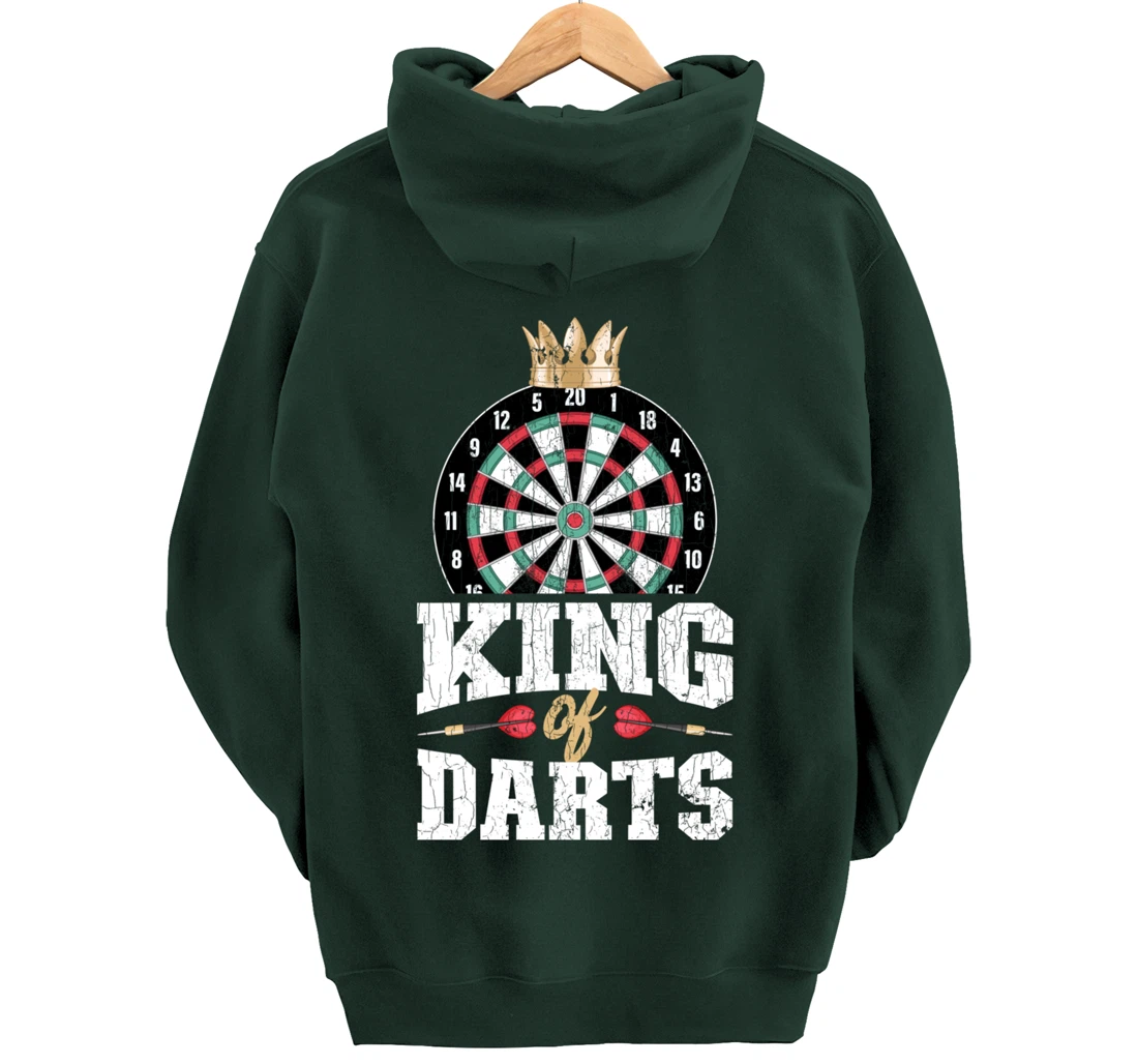 King Of Darts Funny Dart Player Graphic Pullover Hoodie