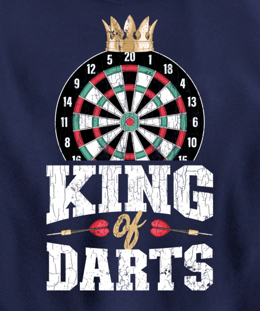 King Of Darts Funny Dart Player Graphic Pullover Hoodie