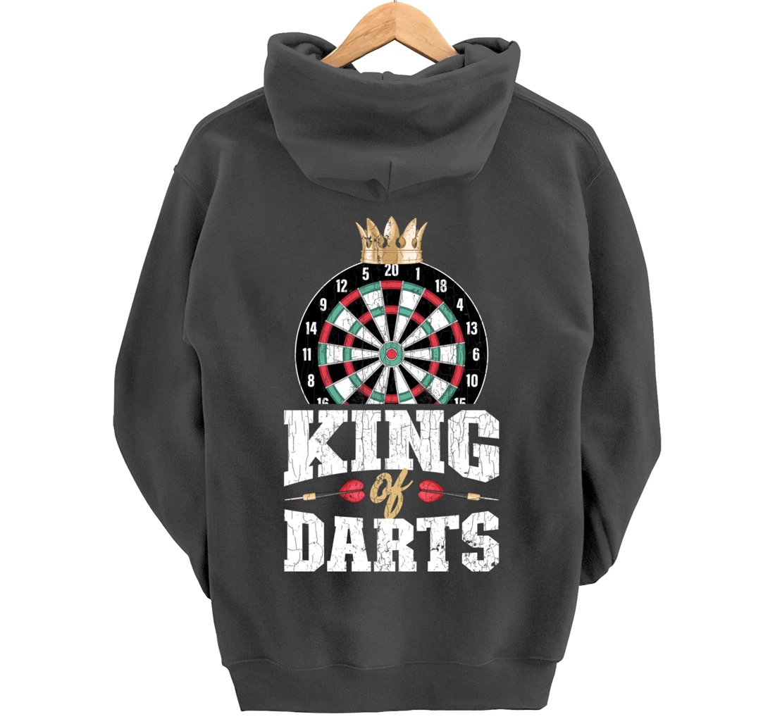 King Of Darts Funny Dart Player Graphic Pullover Hoodie