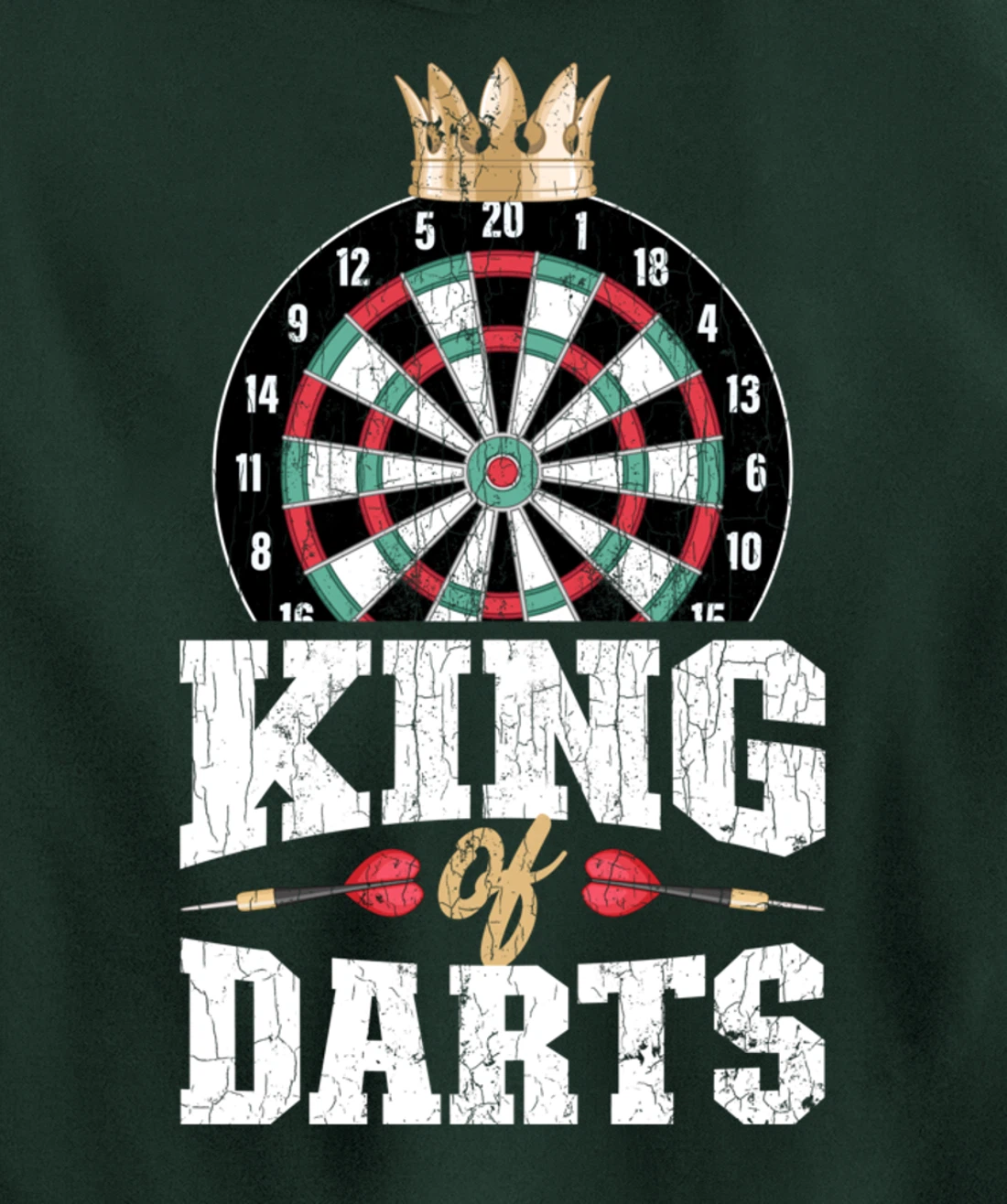 King Of Darts Funny Dart Player Graphic Pullover Hoodie