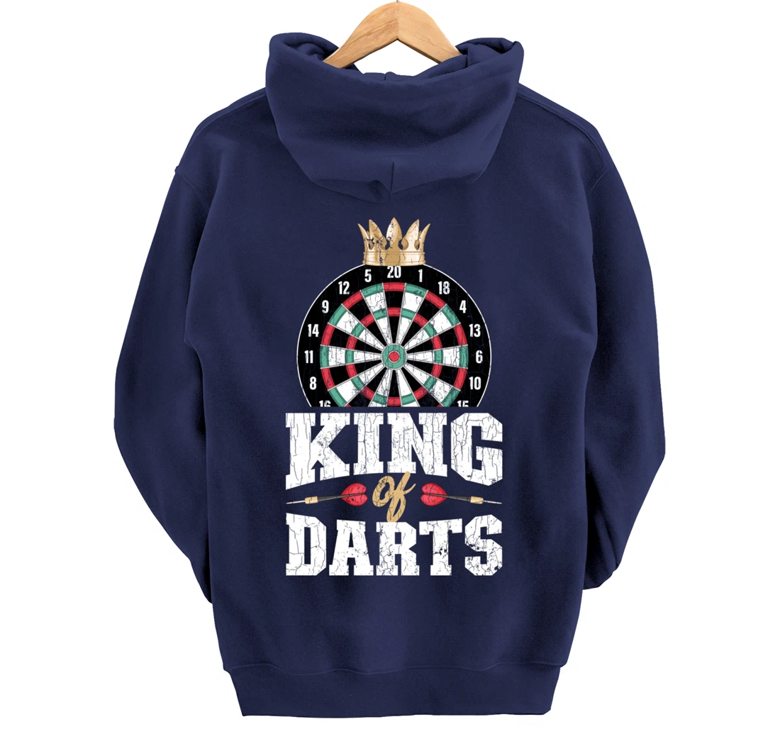 King Of Darts Funny Dart Player Graphic Pullover Hoodie