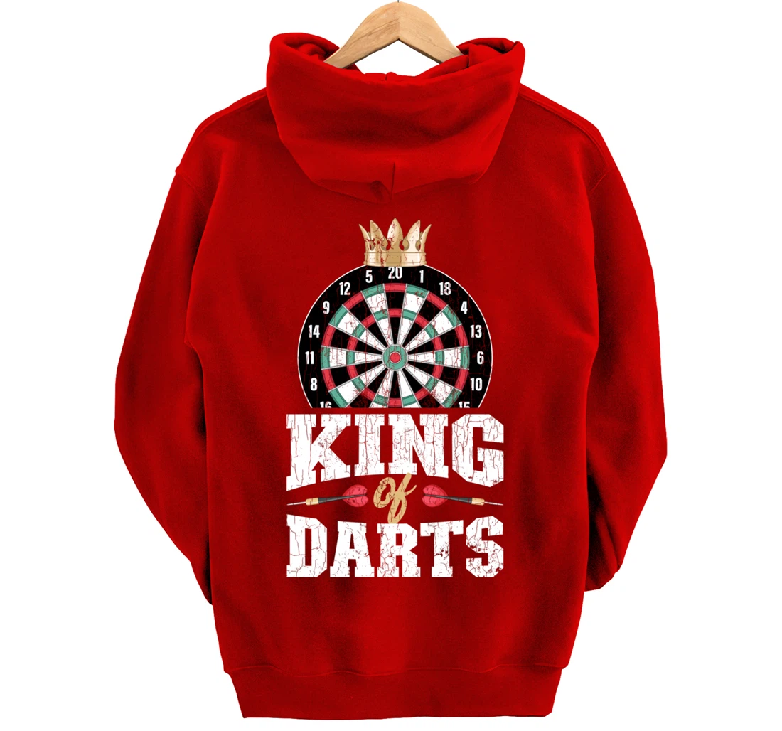 King Of Darts Funny Dart Player Graphic Pullover Hoodie